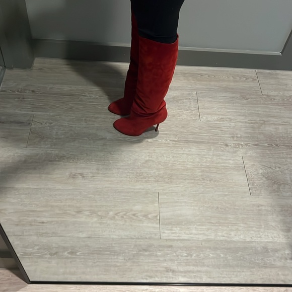 Christian Louboutin Red Heeled Boots - Picture 5 of 6